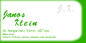 janos klein business card